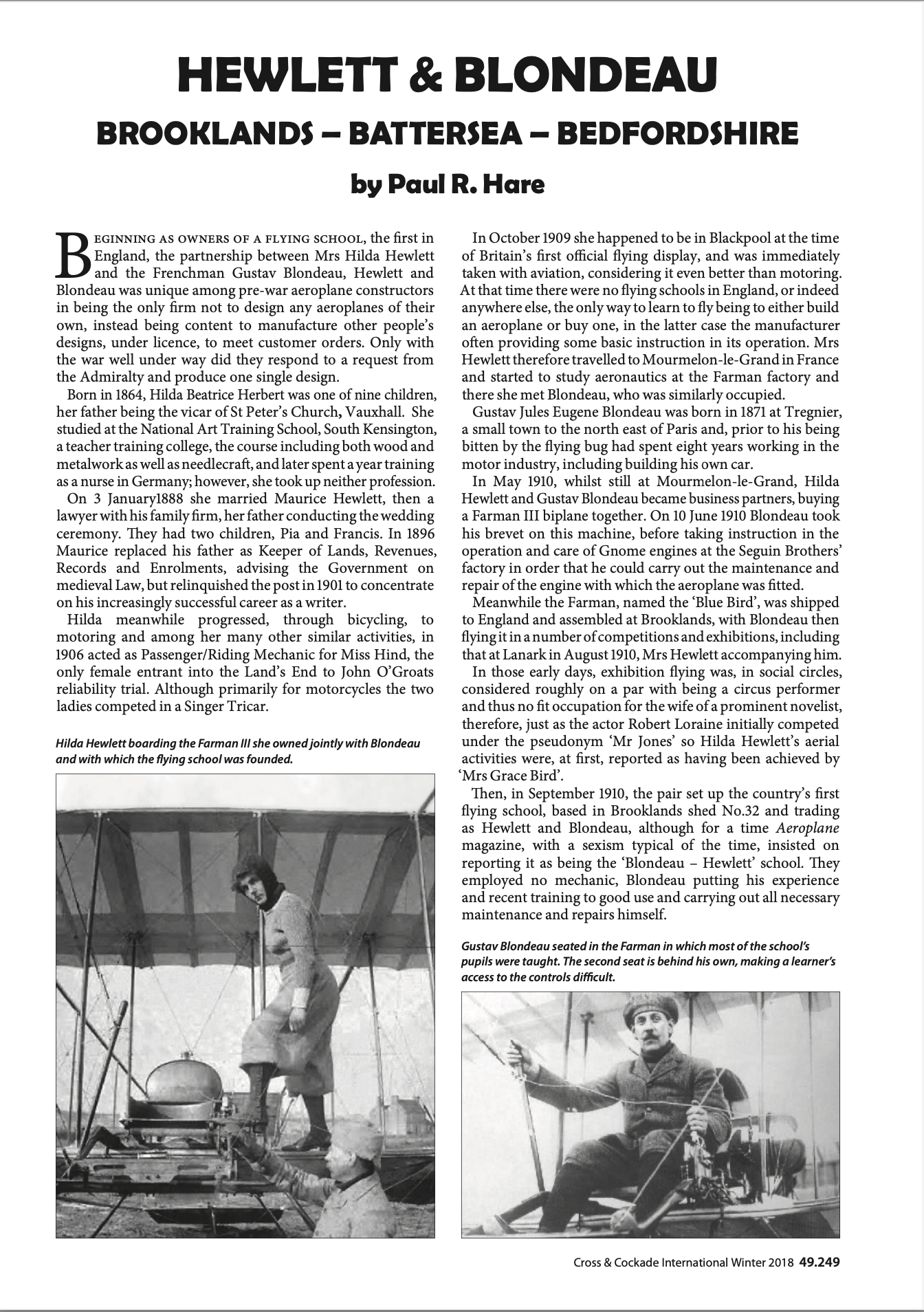 Hewlett & Blondeau Great War Aviation Society